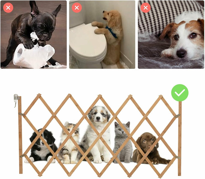 AllRight Hundeabsperrgitter Hundegitter Hundegatter Schutzgitter Treppenschutzgitter Holz Aufziehbar