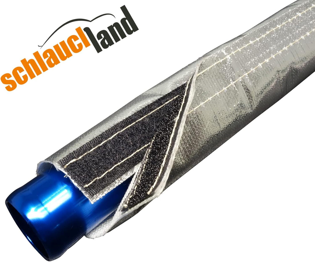 1m Alu-Titan Klett Hitzeschutzschlauch ID-Ø 25mm Klettverschluss | VIELE LÄNGEN &amp; GRÖSSEN 10-210mm |