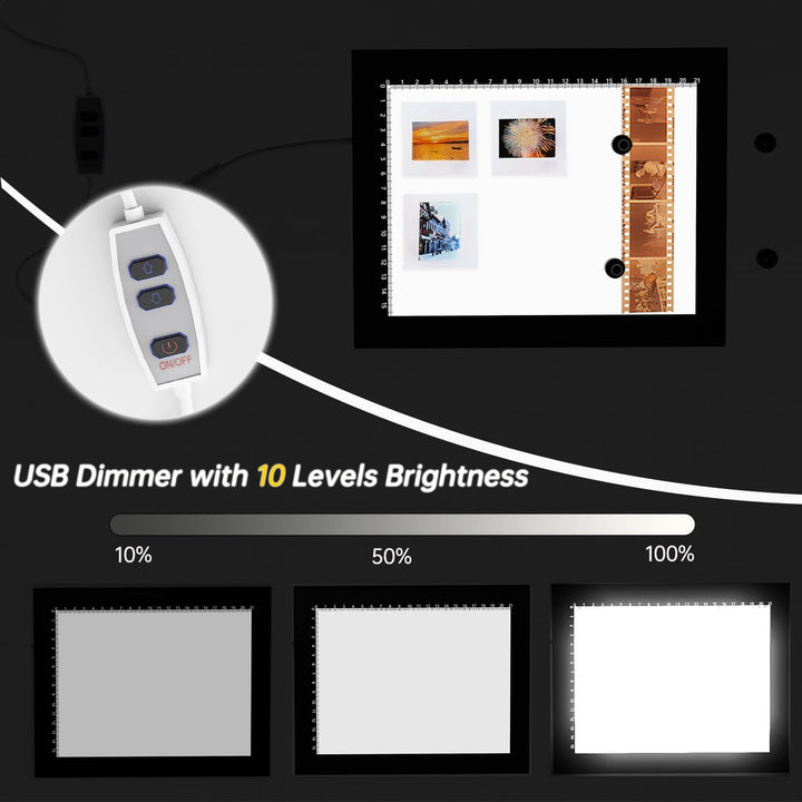 Magnetisch Diascanner Ultradünner Dimmbar LED Leuchtplatte- 21 x 15 Zentimeter-5600K - Hintergrundbe