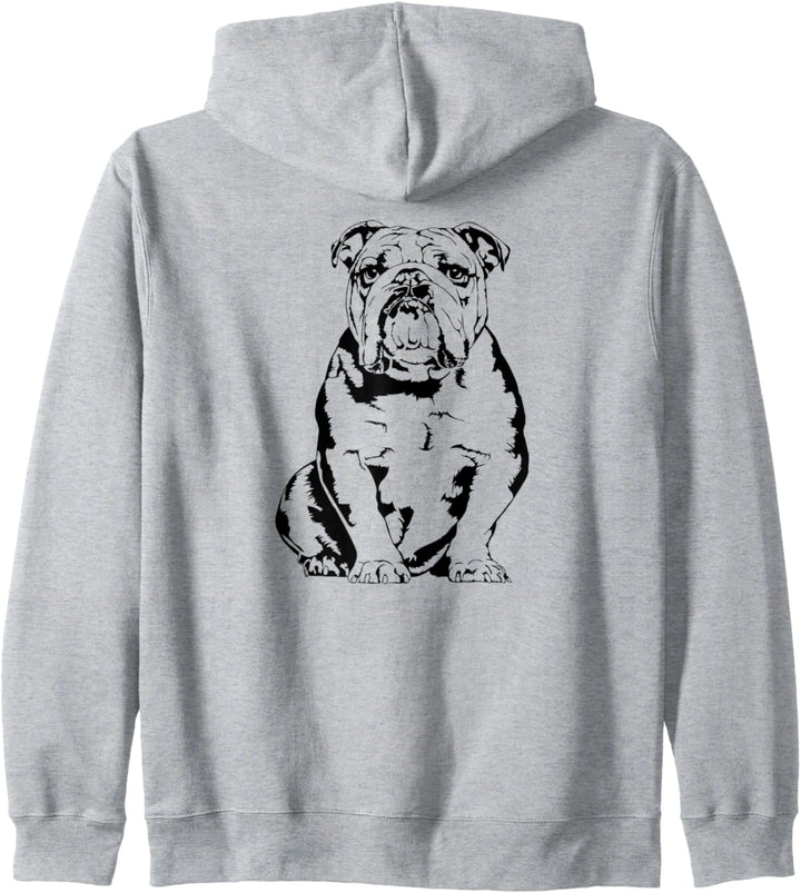 Lustige Englische Bulldogge Hund Hunde Bulldoggen Portrait Kapuzenjacke