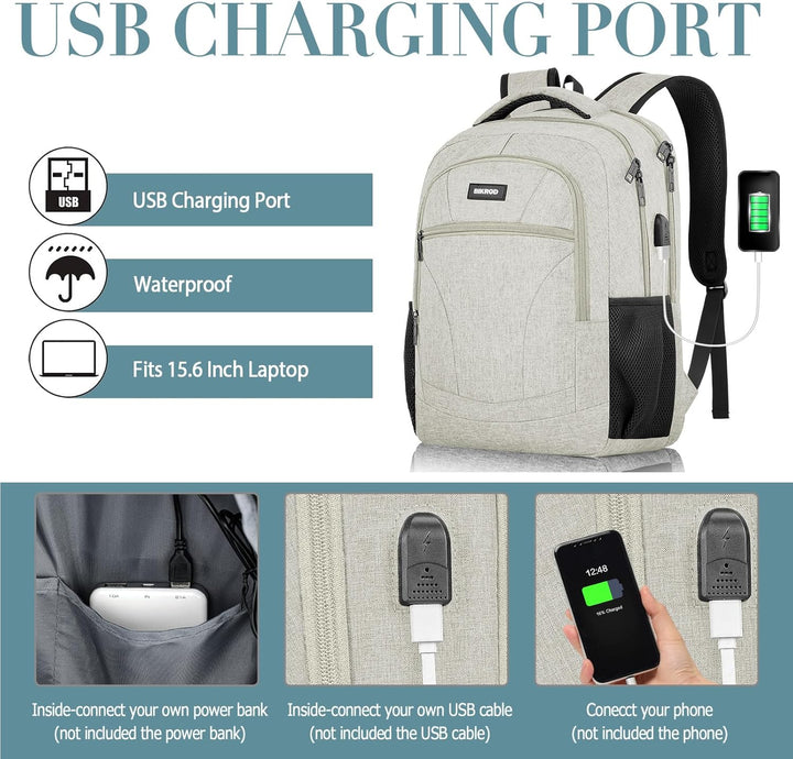 BIKROD Rucksack Herren und Damen, Schulrucksack Jungen Mädchen Teenager, 15.6 Zoll Laptop Arbeit Day