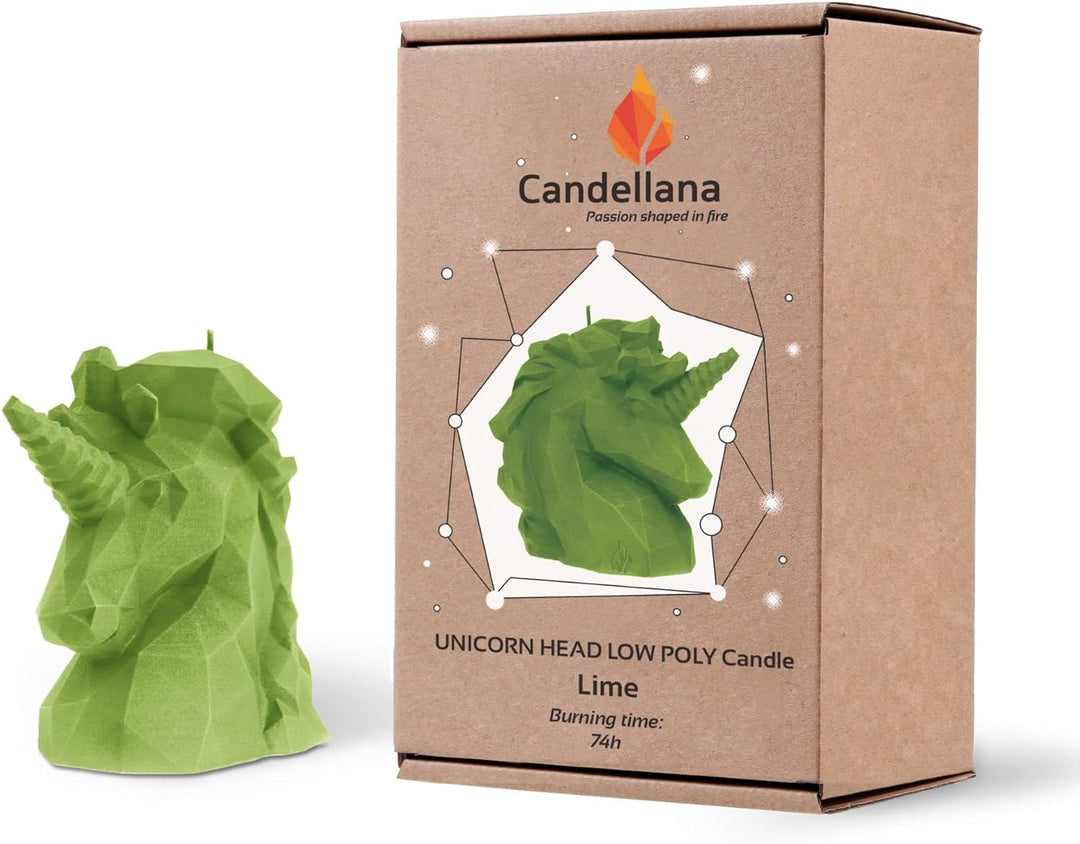 Candellana Handmade Unicorn Low-Poly Kerze Geschenk- Lustig - Dekorative Kerze - Home Décor - Gesche