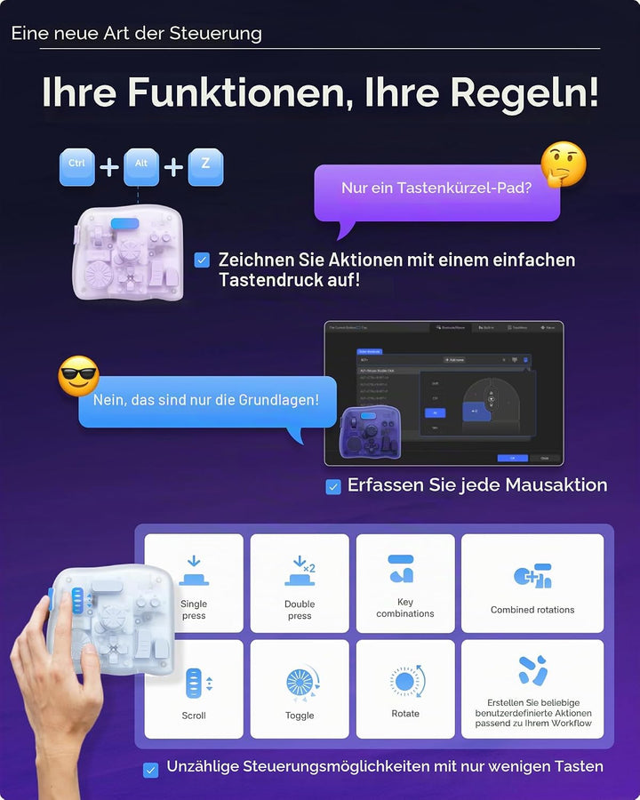 TOUR BOX Elite Plus, iPad-Zeichnen, Bluetooth-Controller für Video- und Foto- Bearbeitung, Mac/Windo