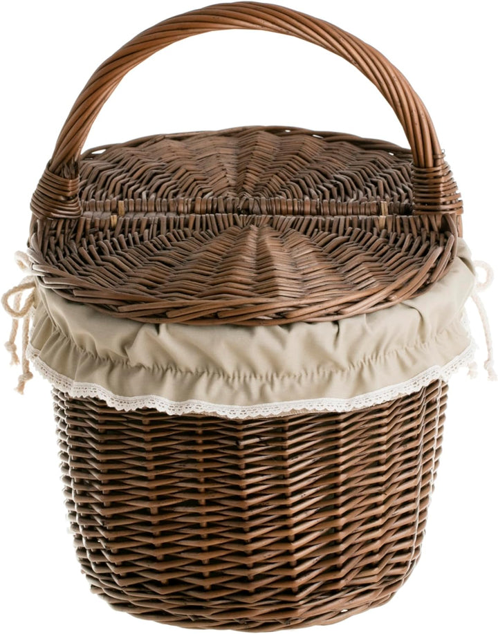 Picknickkorb aus Weide Weidenkorb mit dem Deckel grosser Aufbewahrungskorb für Obst und Gemüse Provi