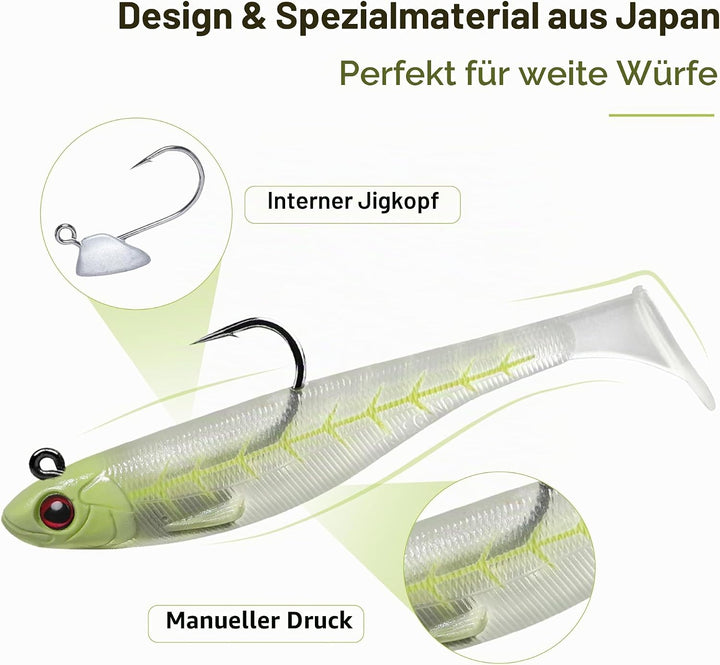 TRUSCEND Gummifische Angelköder für Forelle Zander & Barsch, Kunstköder Angelausrüstung Gummiköder A