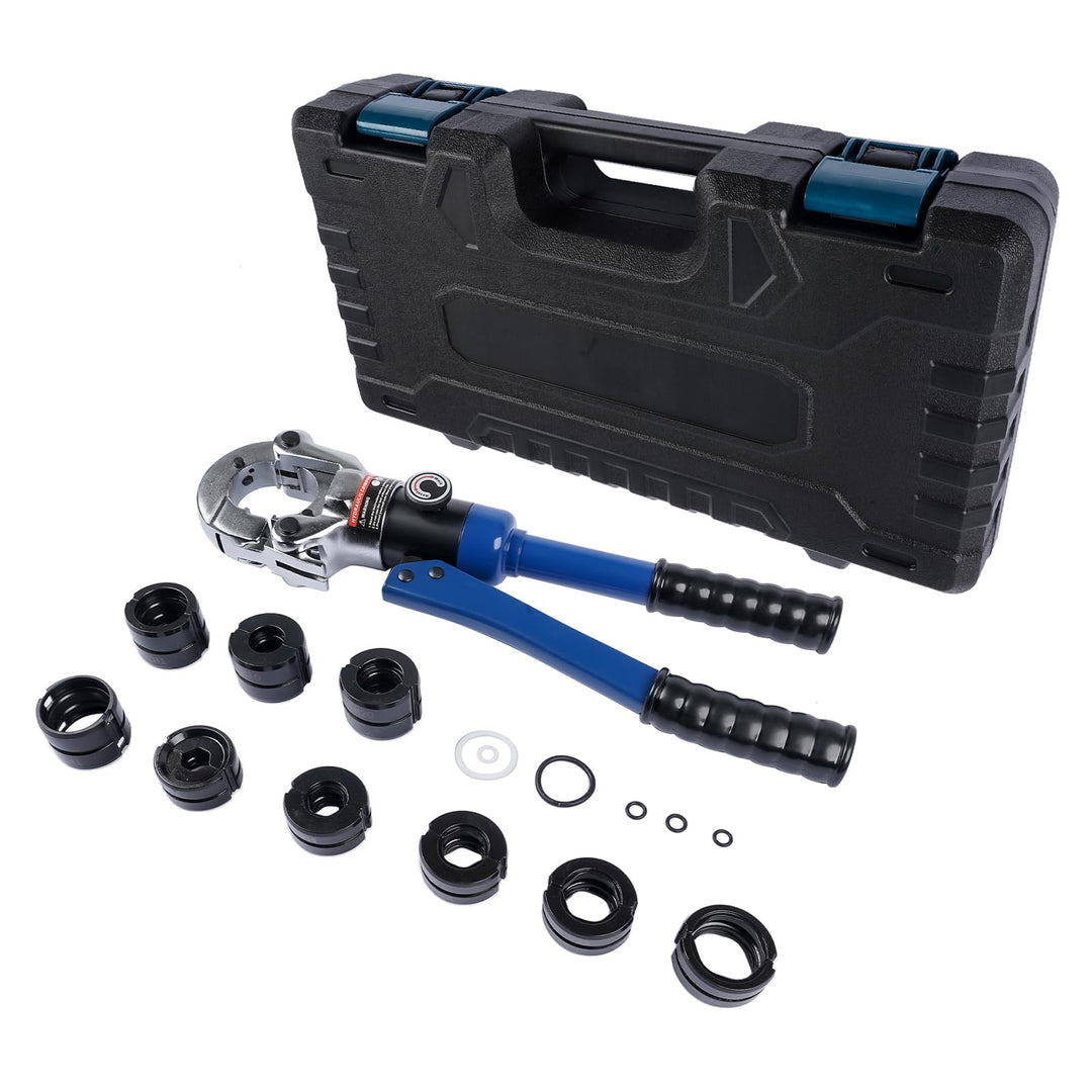 360° Hydraulisches Krimptool für Kupferrohre (12, 15, 18, 22, 28 mm) und PEX-AL-PEX Rohre (16, 20, 2
