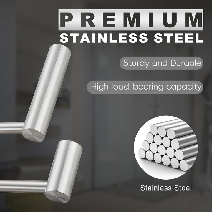 Leekayer 78cm Badezimmer Handtücherstange 2 Set Nickel, Wandhandtücherhalter, Edelstahl, Schraubenbo