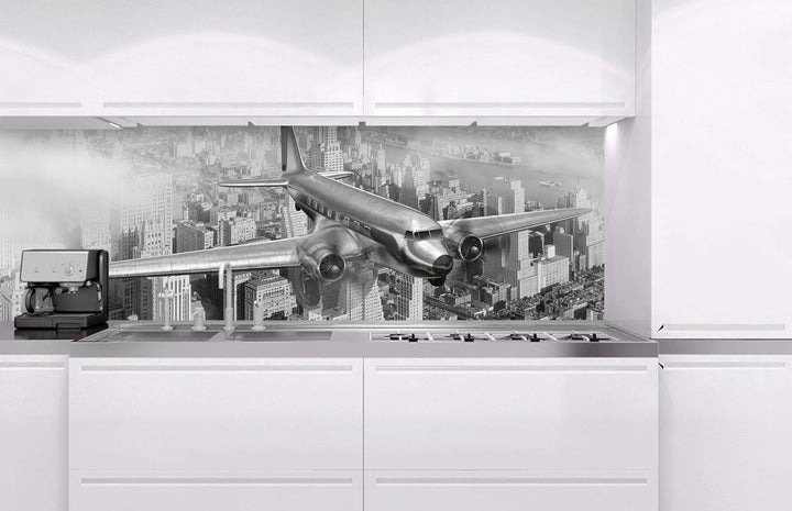 DIMEX Küchenrückwand Folie selbstklebend Flugzeug | Klebefolie - Dekofolie - Spritzschutz für Küche