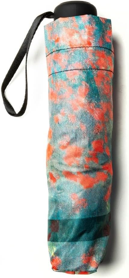 LUCKYWEATHER Regenschirm Taschenschirm Mini Damen Motiv Monet Mohnblumenfeld I Taschenschirme klein