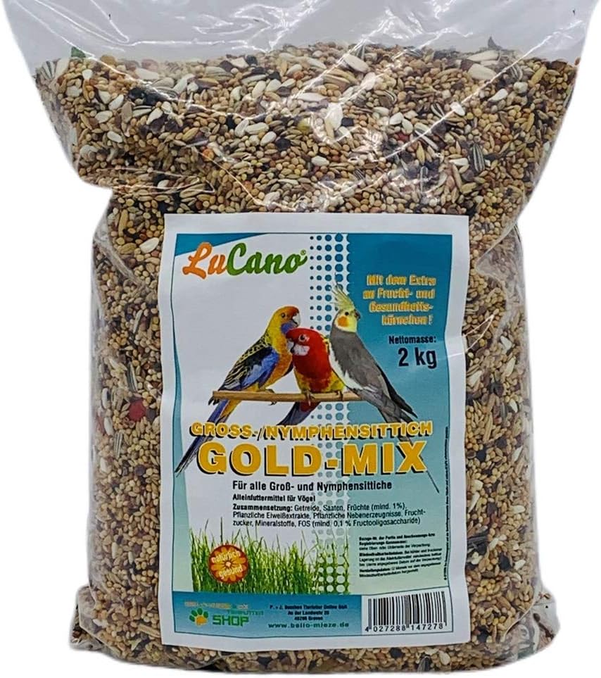 20 kg LuCano Gold Mix mit Früchten für Grosssittiche | Nymphensittiche | Vogelfutter 20.00 kg (1er P