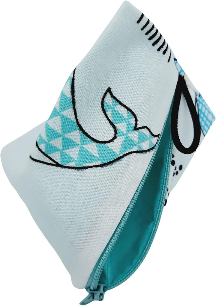 Grosse Windeltasche XXL mit Name Wickeltasche Tiere Wal mint maritim