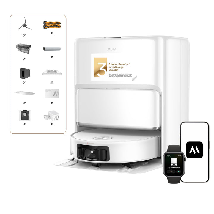 Mova Z60 Ultra Roller Standalone Saugroboter, 26.000 Pa Saugkraft, HydroForce-Wischen, MaxiReach-Tec