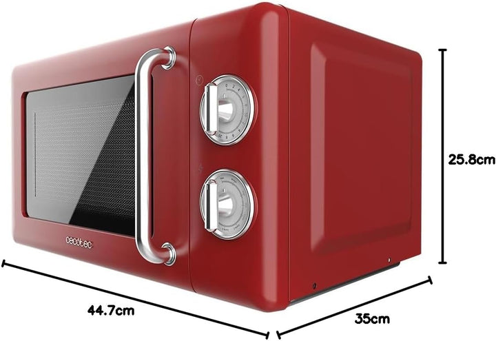 Cecotec Mikrowelle mit Grill Proclean 3110 Mechanische, 20 l, Retro, 700 W, 6 Stufen, Timer bis zu 3