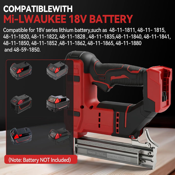 18GA schnurloser Heftgerät kompatibel mit Milwaukee M18, bürstenloser Schmalkronen-Heftgerät mit 100