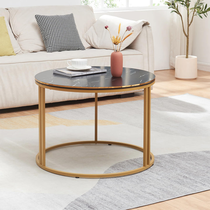 [en.casa] Couchtisch Aulum Beistelltisch 50 x 80 cm Kaffeetisch aus Spanplatte und Metall Sofatisch