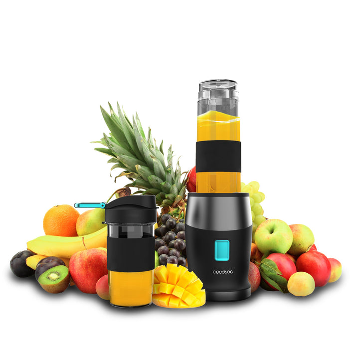 Cecotec Tragbarer Standmixer Smoothies Power Titanium 900 ProGo, 900W, Inklusive 2 Tragbare Becher à
