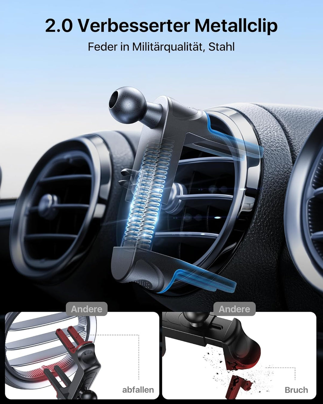 andobil Handyhalterung Auto Runde Lüftung [ 2.0 Entwurf Upgrade für Mercedes ] Handyhalterung Auto [