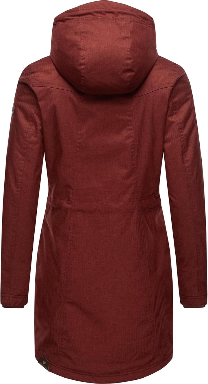 Ragwear Damen Wintermantel warm gefütterter Parka lang wasserdicht mit Kapuze Elsie Melange XS-6XL S