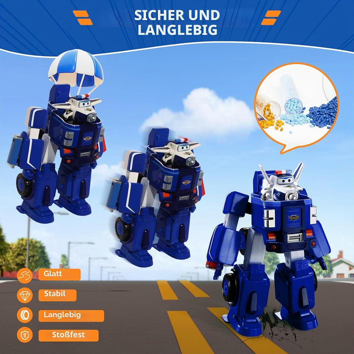 SUPER WINGS – VERWANDELBARES ROBOTERFAHRZEUG "PAUL’S CRUISER" 18 cm + 1 FIGUR 5 cm – Wagen und Spiel
