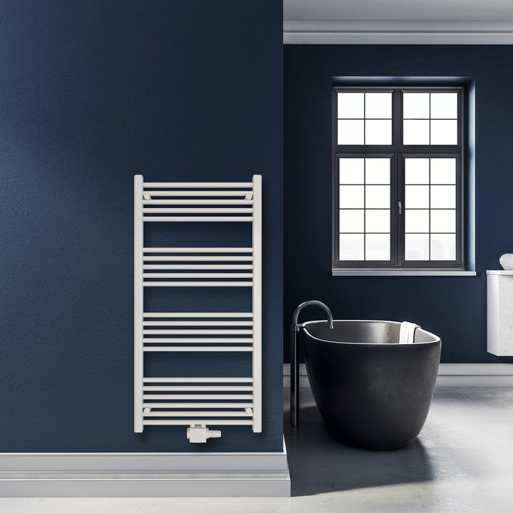 SHV Badheizkörper mit Mittelanschluss in weiss | Heizkörper für Badezimmer, Handtuchhalter für Wand