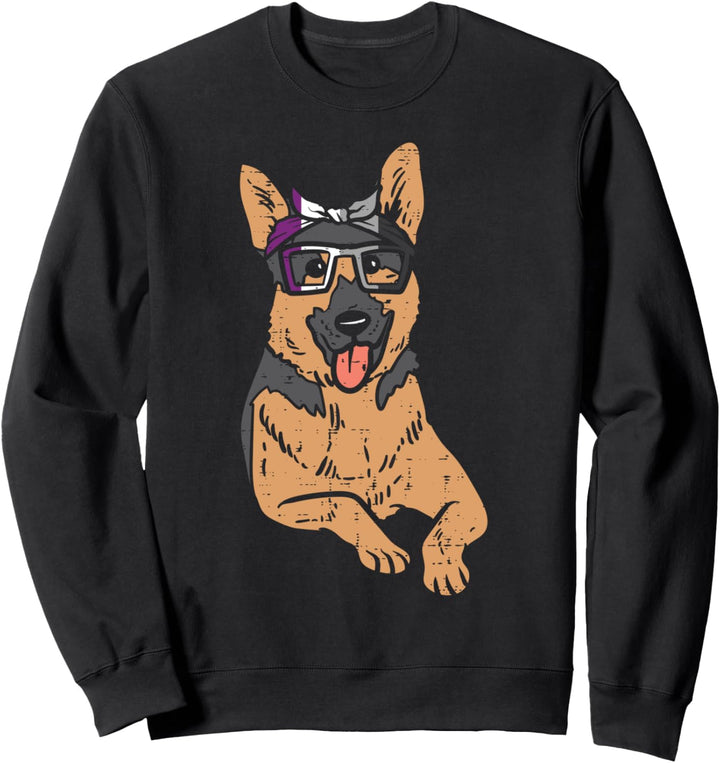 German Shepherd Bandana LGBTQ Asexual Flag Ace Pride Ally Sweatshirt