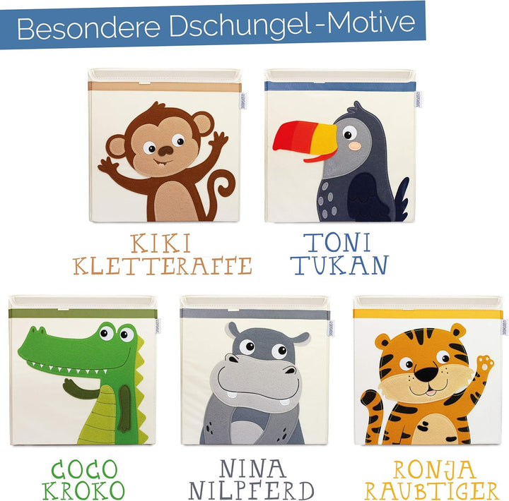 GLÜCKSWOLKE Kinder Aufbewahrungsbox - 15 Motive I Spielzeugkiste mit Deckel für Kinderzimmer I Spiel