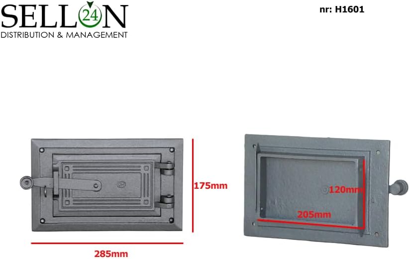 Sellon24® Revisionstür aus Gusseisen Räucherei Gusseisen Backofentür Ofentür H1601