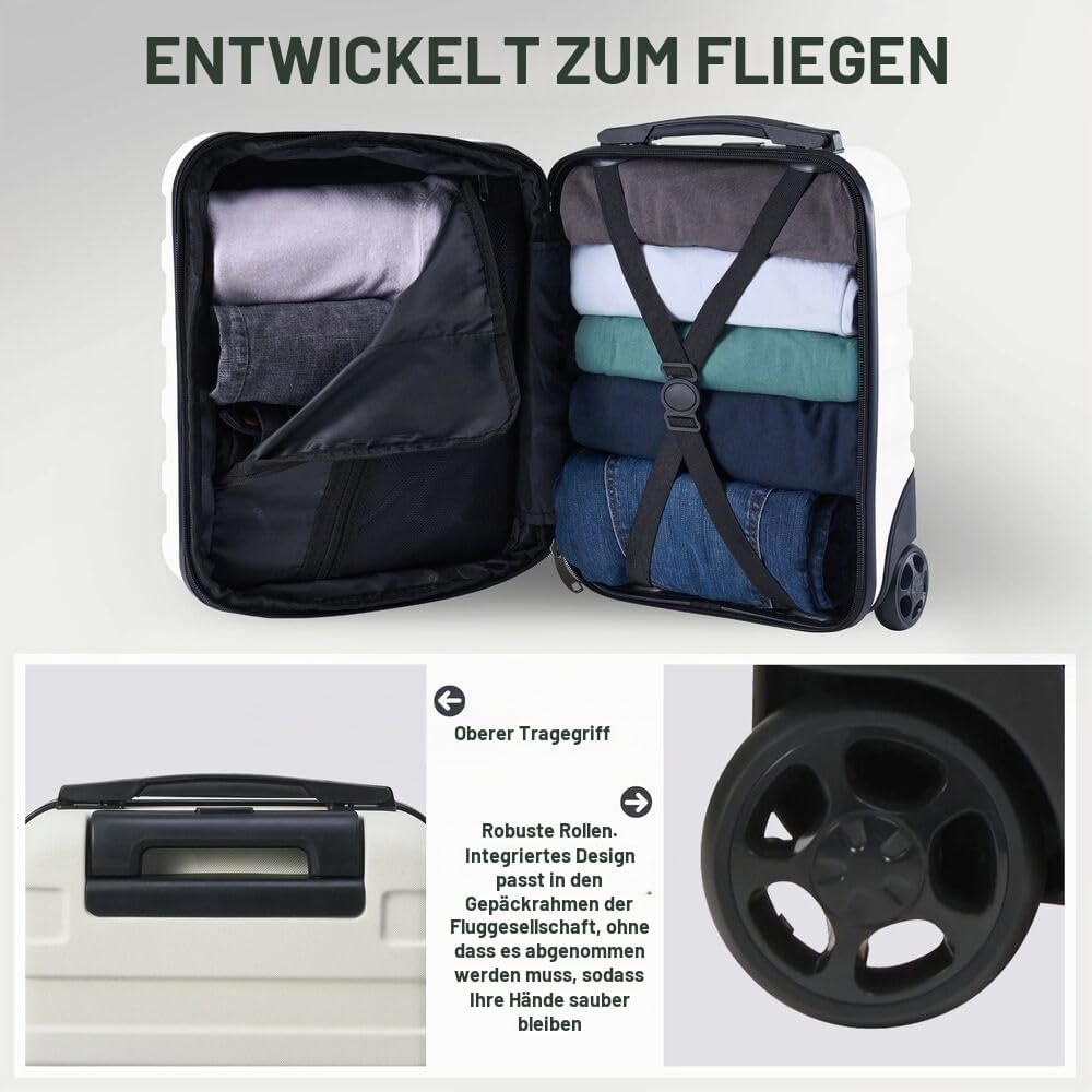 Cabin Max Anode Hardscalen Trolley-Koffer für Untersitz, 24 l, Wizz Air 40x30x20cm, (Weiss, 40 x 30