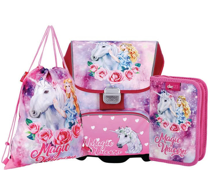 EINHORN SCHULRANZEN SET MÄDCHEN 1 KLASSE | SET 3 TEILIG FÜR GRUNDSCHULE | SUPER LEICHT | ERGONOMISCH