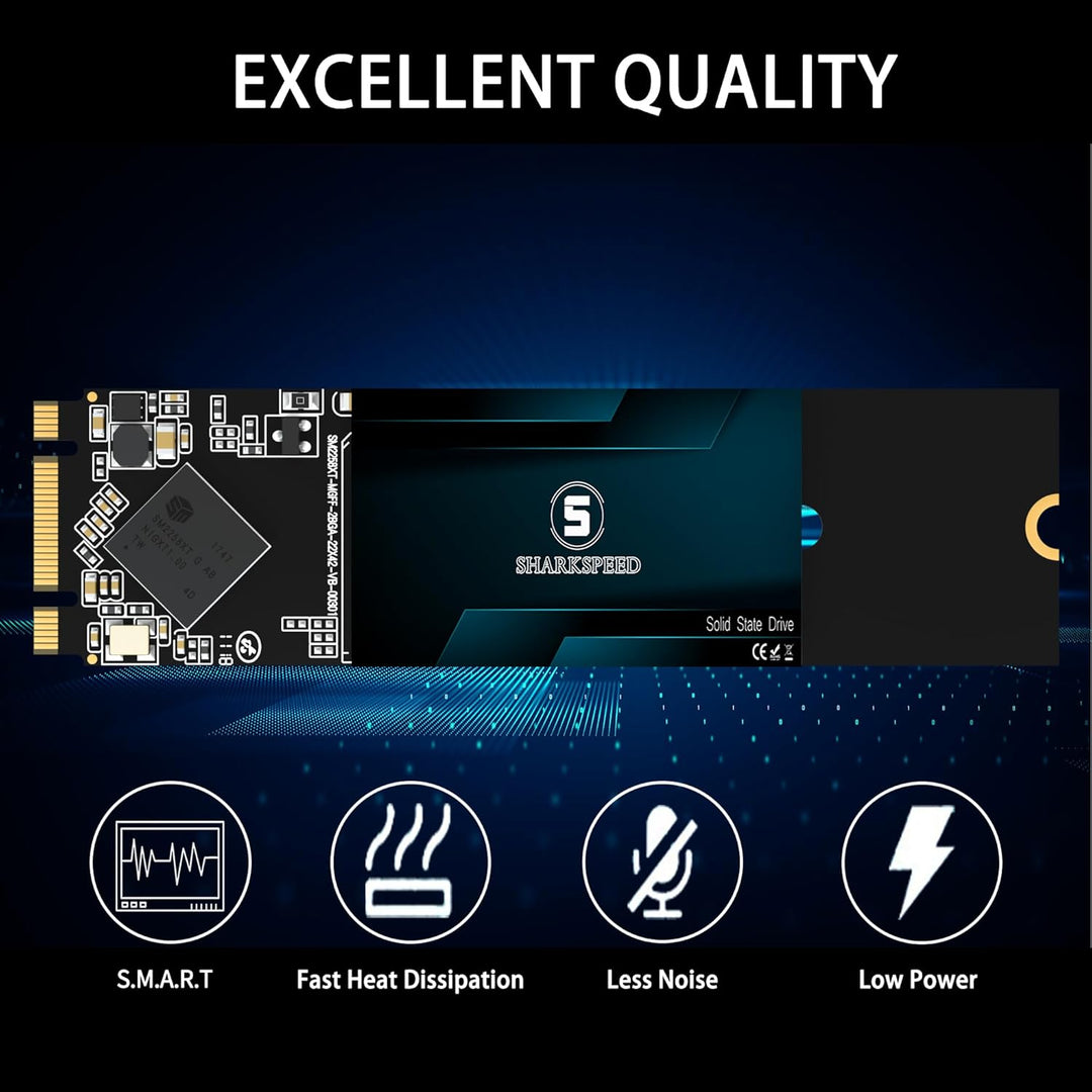 SHARKSPEED SSD 4TB M.2 2280 80mm 3D NAND SATA 3 (6Gb/s), SSD Festplatte Internes Solid State Drive f
