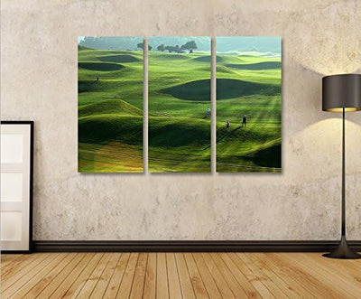 islandburner Bild Bilder auf Leinwand Golfplatz 3p XXL Poster Leinwandbild Wandbild Dekoartikel Wohn