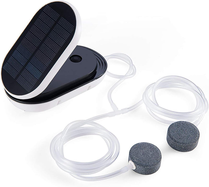 SUNJULY Teichbelüfter Solar, 3 Arbeitsmodi, Leise Einstellbar Aquarium Luftpumpe Sauerstoffpumpe für