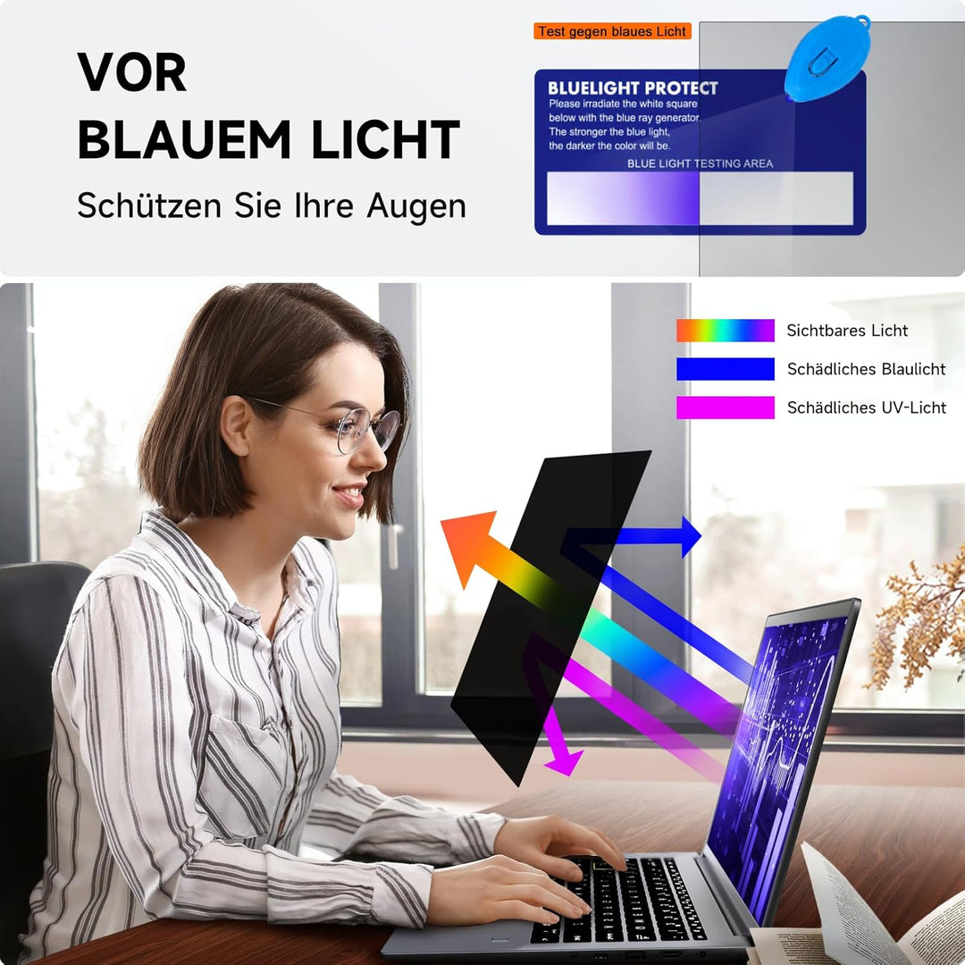 Mamol Sichtschutz 17 Zoll Blickschutzfilter für 16:10 Laptop, Blickschutzfolie Laptop Screen Filter