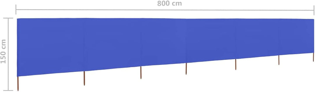 Homgoday 6 Paneele Windschutz Stoff 800x120cm Azurblau Camping Windschutz Blocker Windblocker Garten