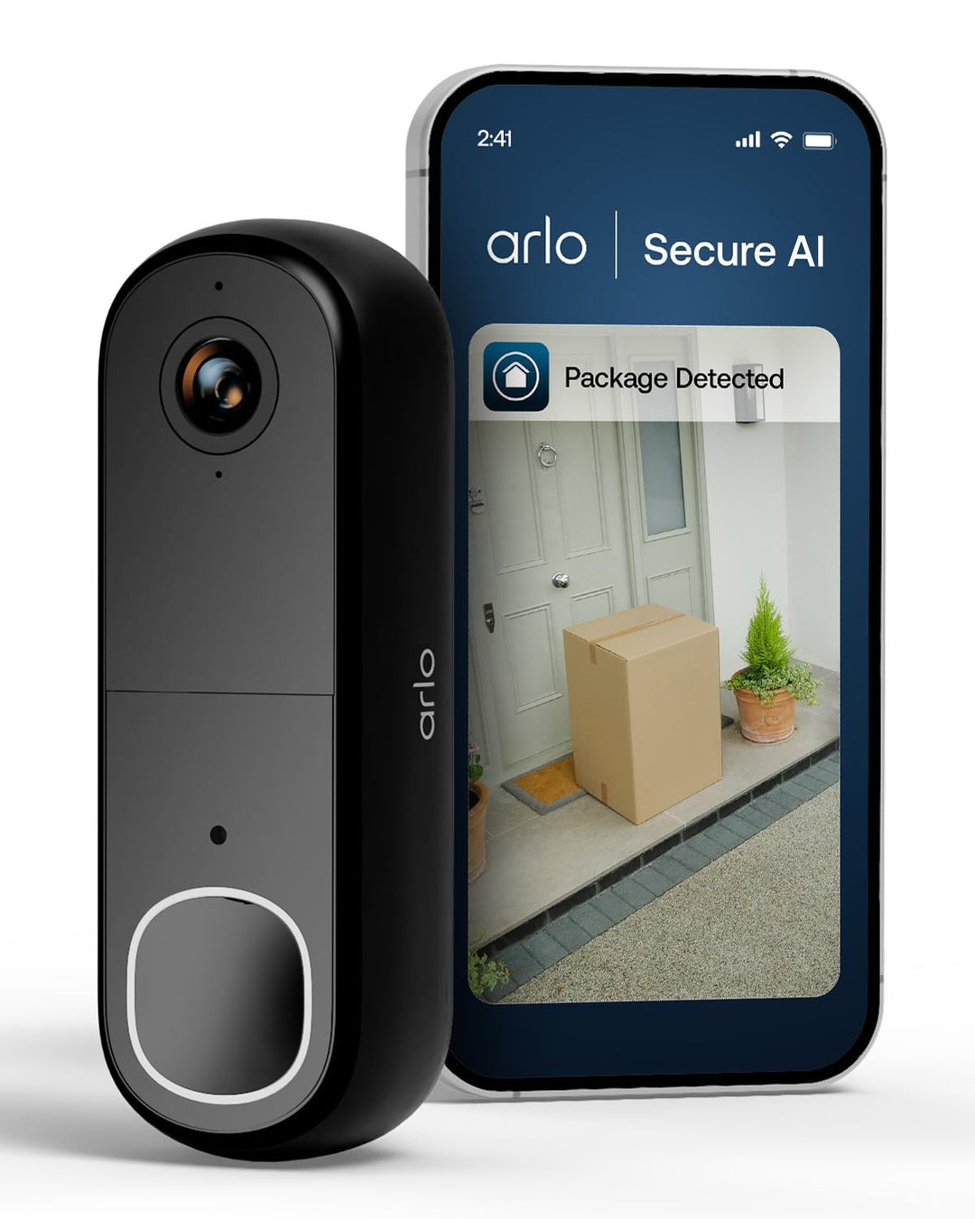 Arlo HD Video-Türklingel mit schwarzer Hautabdeckung, 1080p HD Video, Sofortiger Mobiler Anruf, Bewe