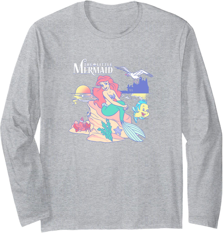 Disney Little Mermaid Ariel Vintage Pop Portrait Langarmshirt