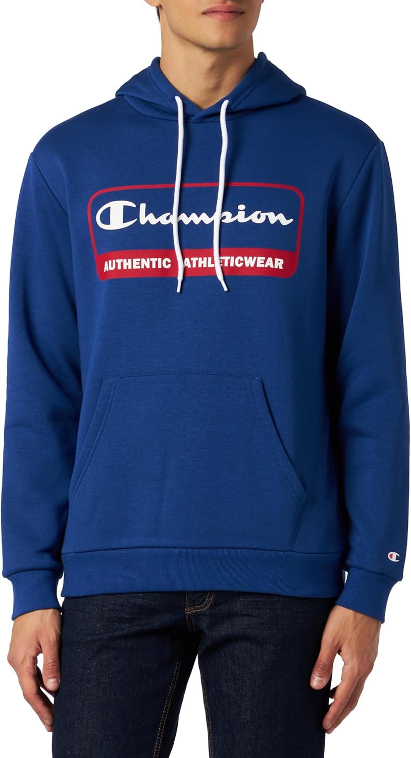 Champion Herren Legacy Graphic Shop Authentic-Powerblend Fleece Kapuzenpullover, Blu