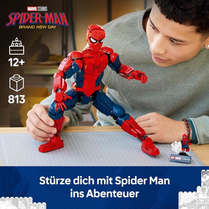LEGO | Marvel Spider-Man-Figur - Superhelden Spielzeug inkl. Minifigur zum Sammeln - DIY Deko - Gesc