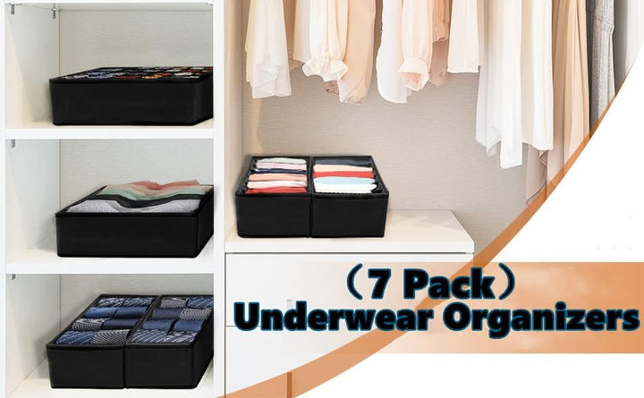 7 Stück Aufbewahrungsboxen,Schublade Organizer Ordnungssystem für Kleiderschrank, für BHS, Unterwäsc