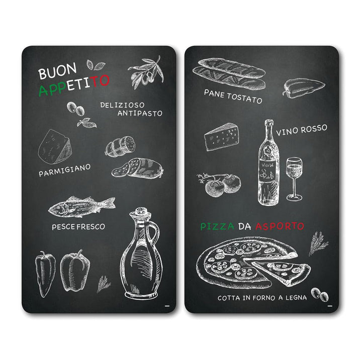 Kesper | Multi-Glasschneideplatte 2er Pack, Material: Glas, Masse: 52 x 30 x 0.5 cm, Motiv: Ristoran