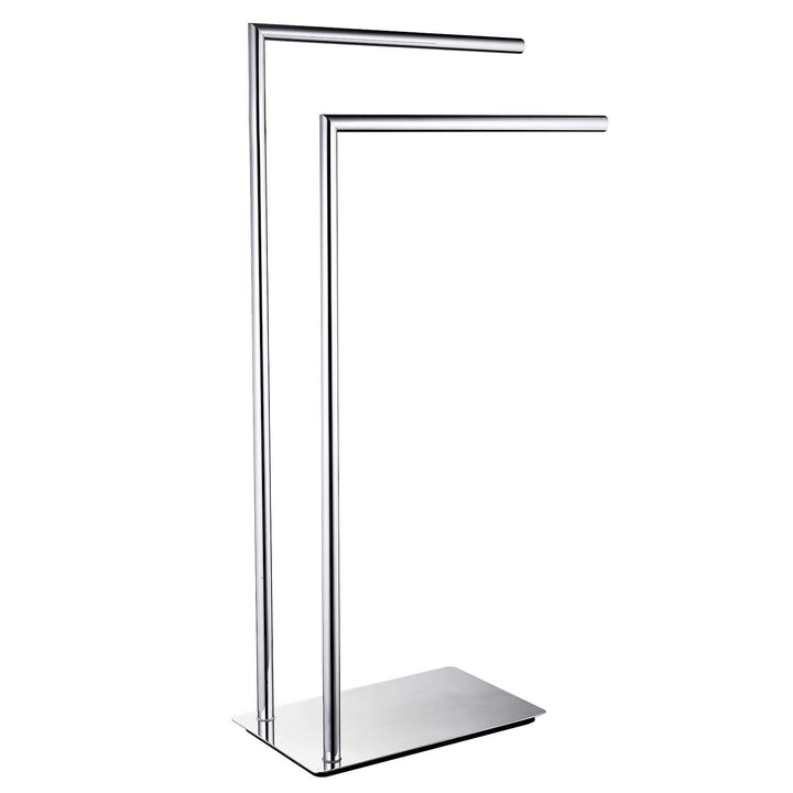 Freistehende Doppel-Handtuchhalter Badaccessoires Handtuchhalter Stand auf Boden Messing Chrom Boden