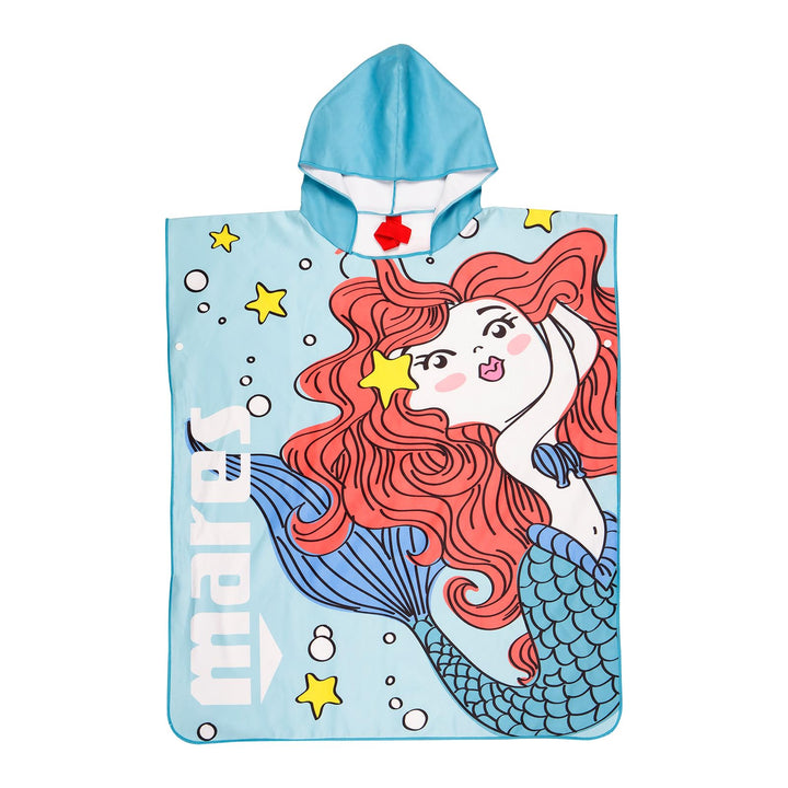 Mares Seaside Poncho Junior, Polyester-Mikrofaser Bademantel Badeponcho Strandtuch Kinder, Meerjungf