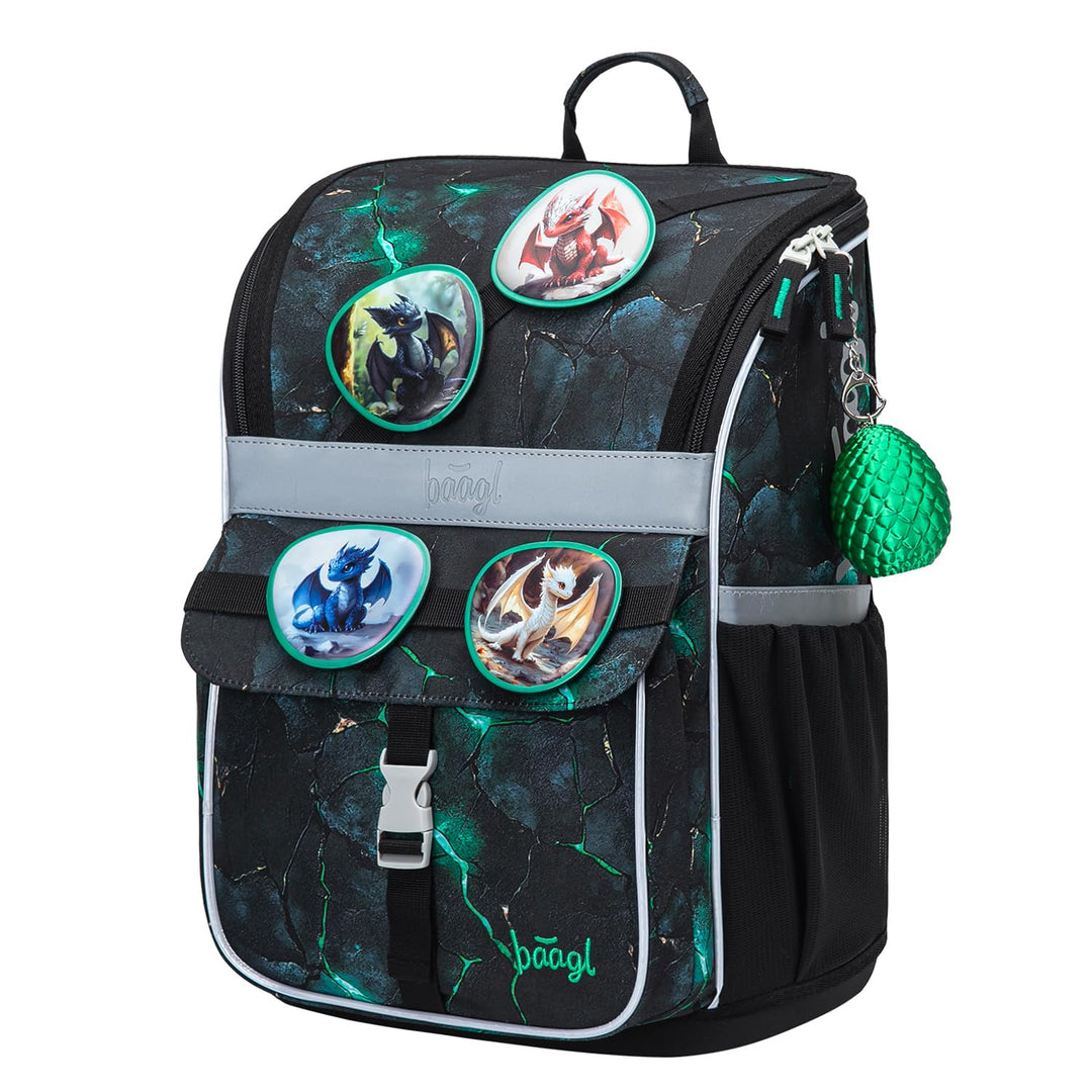 Baagl Schulranzen Jungen Mädchen für 1. Klasse - Ergonomische Schultasche für Kinder - Schulrucksack