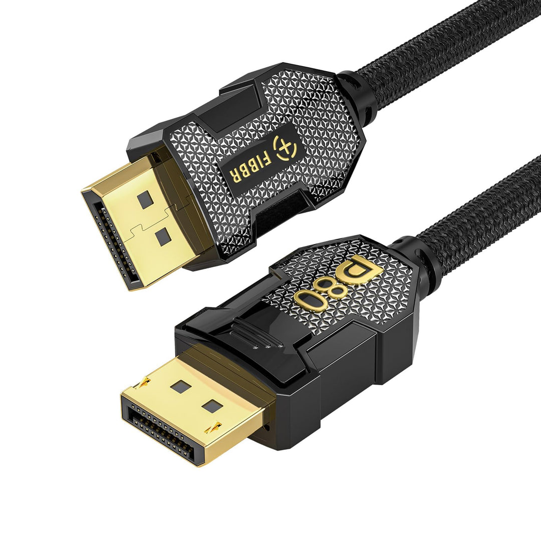 FIBBR 16K Displayport Kabel 1.6M, [VESA zertifiziert] Displayport 2.1 Kabel, Unterstützung 3D, 16K@6
