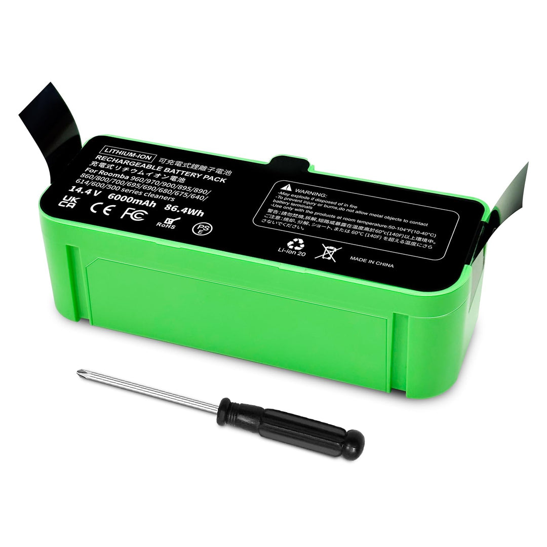 6000mAh Ersatzakku Kompatibel für iRobot Roomba 500 600 600 700 800 900 Serie für Roomba 960 981 970