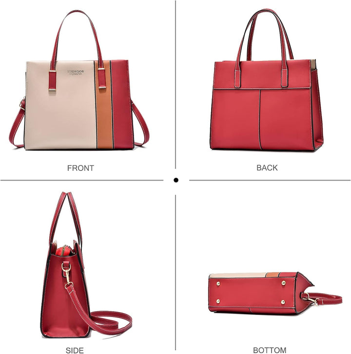 NICOLE & DORIS Damen Handtasche Mehrfarbig Gestreift Umhängetasche Tote Henkeltasche Frauen Elegante