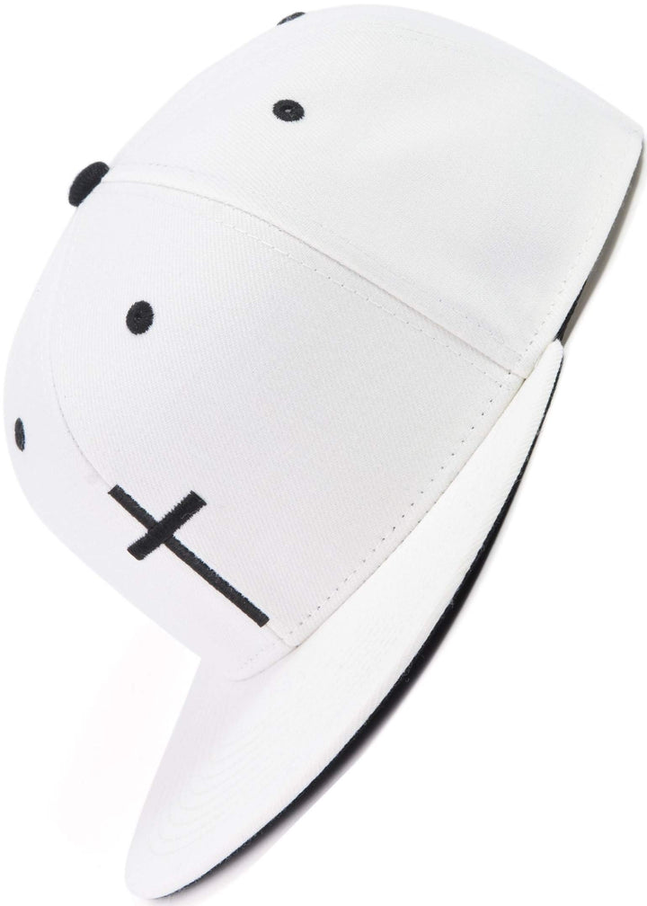 Bexxwell Snapback Cap weiss mit Kreuz (optimale Passform, Kappe, White, Cross, Unisex)
