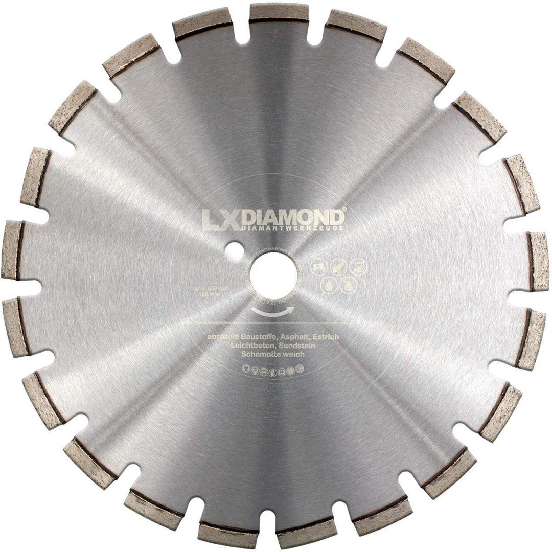 LXDIAMOND Diamant-Trennscheibe 400mm x 25,4mm - Diamanttrennscheibe für abrasive Baustoffe, Estrich,