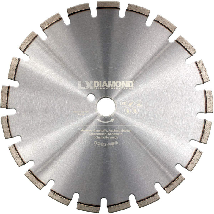 LXDIAMOND Diamant-Trennscheibe 400mm x 25,4mm - Diamanttrennscheibe für abrasive Baustoffe, Estrich,