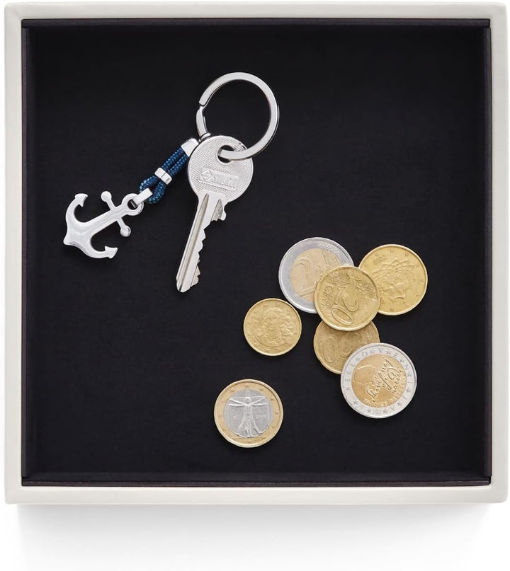 Eglooh - Minerva - Taschenleerer Leder Weiss - Schreibtisch-Organizer mit modernem Design - Ablagefa